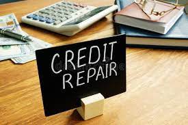 Credit Repair Plate in the Office. Debt Problems. Stock Photo - Image of problems, paying: 162278270